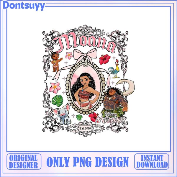 Moana Cartoon Design PNG Art Instant Download for Creative Projects