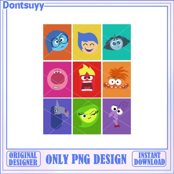 Colorful Emotion Icons Set in PNG Format for Instant Download