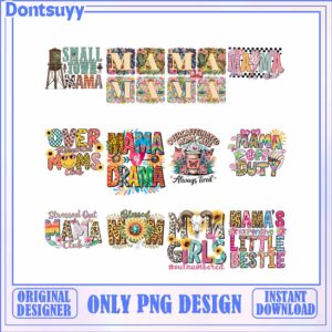 Colorful Mama Quotes PNG Designs for Instant Downloadable Art