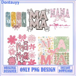 Colorful Mama Design Collection PNG for Instant Downloadable Use