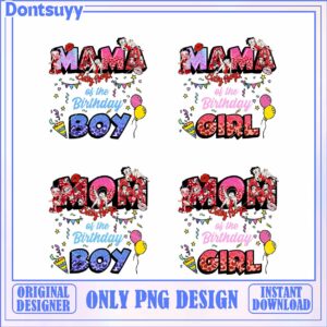 Colorful Mama and Mom Birthday PNG Designs for Boys and Girls