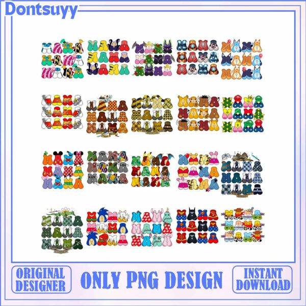 Colorful Cartoon Bow Clipart PNG Collection for Instant Download