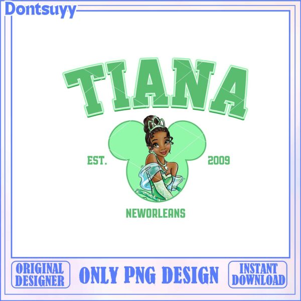 Tiana Princess PNG Design for Instant Download Featuring New Orleans