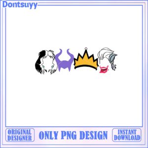 Stylish PNG Design of Iconic Character Faces with Crown Graphic