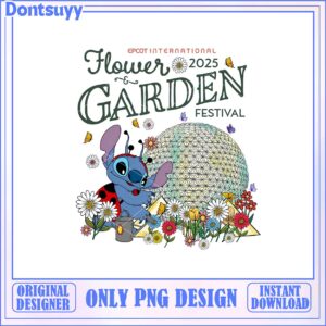 Stitch Epcot Flower Garden PNG