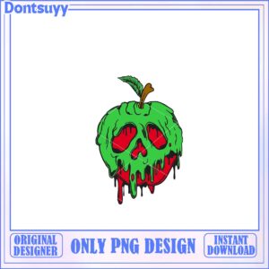 Stylish Green Skull Apple PNG Design for Creative Projects