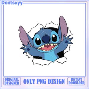 Stitch Cartoon Character Fun PNG Design for Instant Download