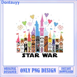 Star Wars Fantasy Castle Characters Colorful PNG Instant Download