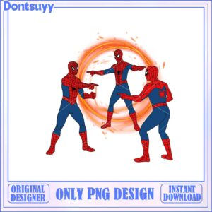 Spider-Man Trio PNG Design for Instant Download Artwork