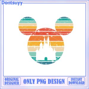 Colorful Mickey Mouse Castle PNG Graphic for Instant Download