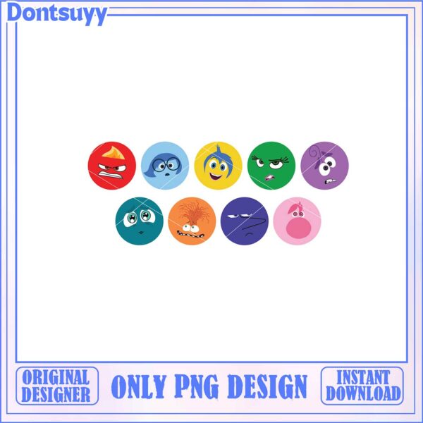 Colorful Character Faces PNG Design for Instant Download Online