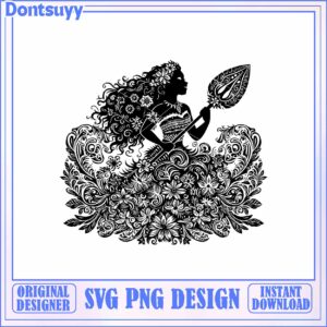 Stylish Floral Silhouette Woman SVG Design for Instant Download