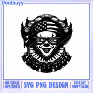Stylish American Clown SVG Design for Instant Download Use