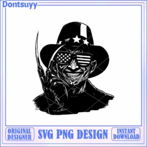 Stylish American Horror Character SVG Graphic for Instant Download