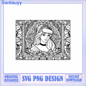 Stunning SVG Design of Princess Character in Floral Frame Art