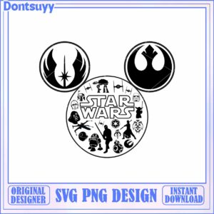 Star Wars Mickey Mouse SVG Design Download for Fans and Crafters