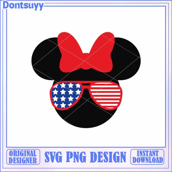 Minnie Mouse Sunglasses SVG Design for Instant Download Decor