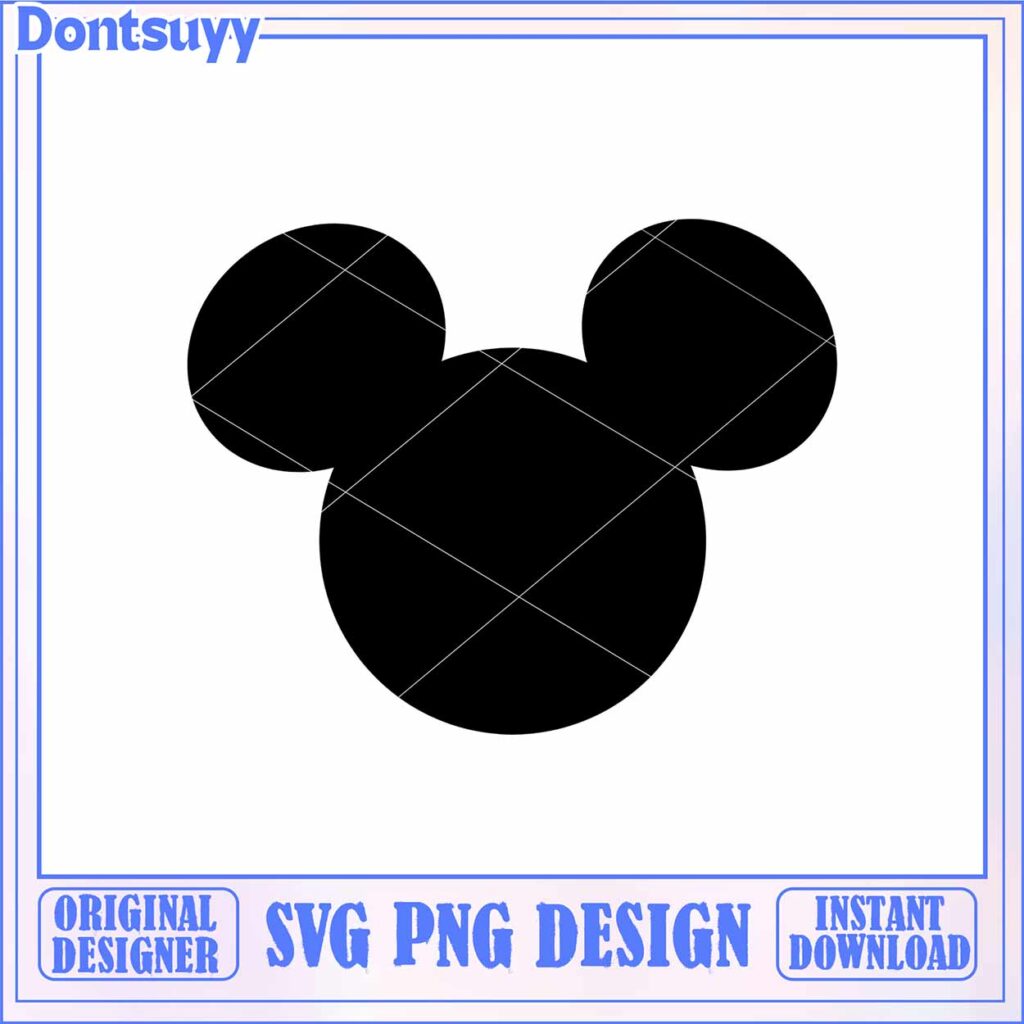 Mickey Mouse Silhouette SVG File for Crafts and Design Projects - High ...