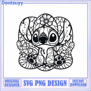 Creative Floral SVG Design Featuring Cute Cartoon Animal Art