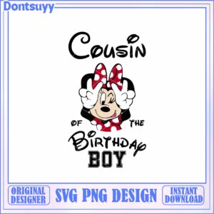 Cousin of the Birthday Boy SVG Design PNG Instant Download Art