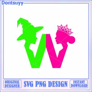 Colorful SVG Design Featuring Witch and Princess Silhouettes