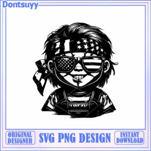 Cool American Flag Kid SVG PNG Design for Instant Download