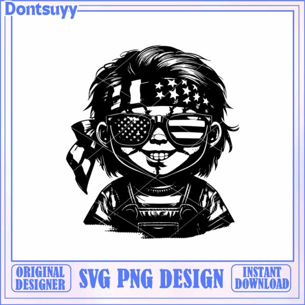 Cool American Flag Kid SVG PNG Design for Instant Download