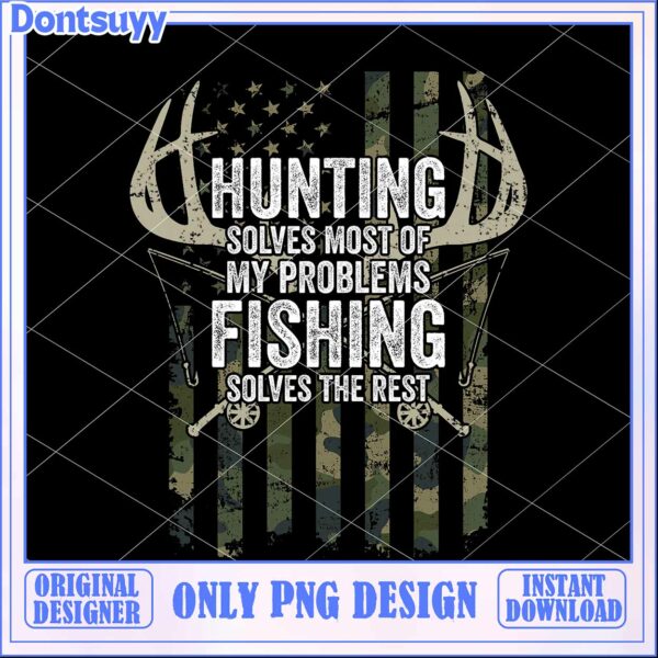 Hunting Fishing Camo PNG Design