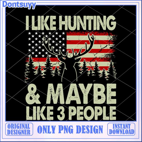 Hunting Deer PNG Design – US Flag