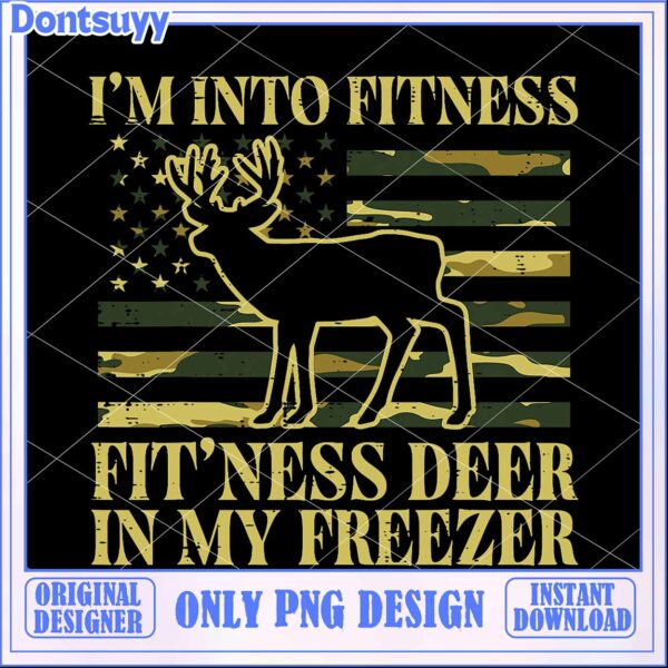Fitness Deer PNG Camo Freezer Design