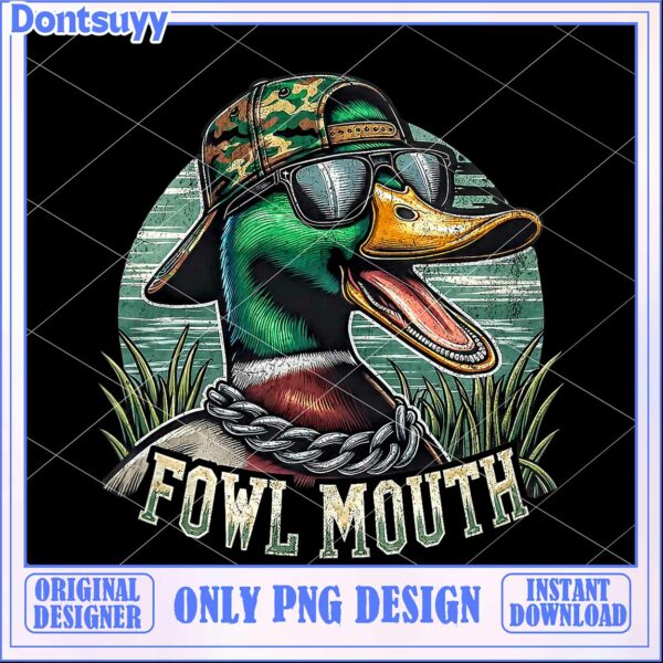 Foul Mouth Duck PNG Design