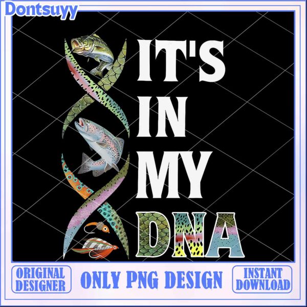 Fishing DNA PNG Design