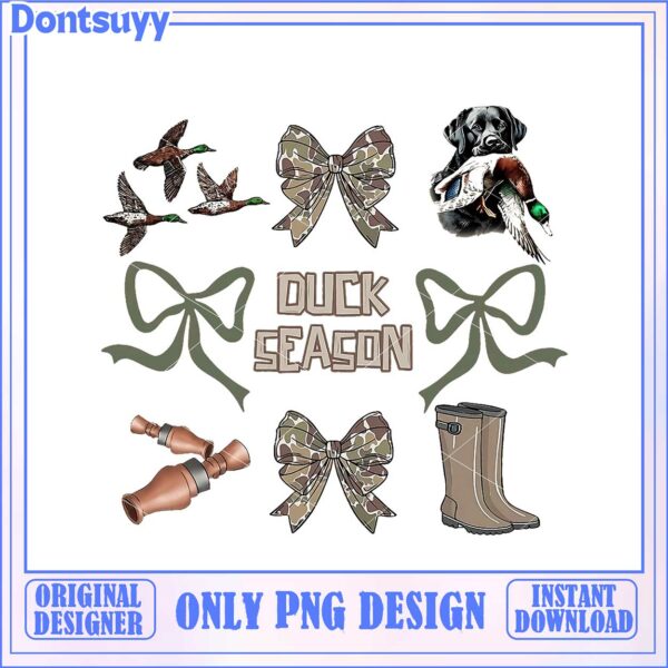 Duck Season PNG Bundle Camo Bow, Ducks