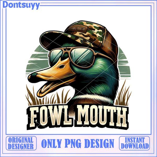 Cool Duck PNG Fowl Mouth Design
