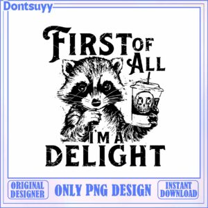 Raccoon Coffee PNG Delight Design