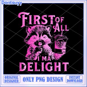Raccoon Coffee PNG First of All, Delight