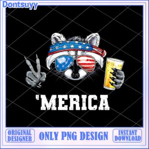 Patriotic Raccoon PNG ‘Merica Design