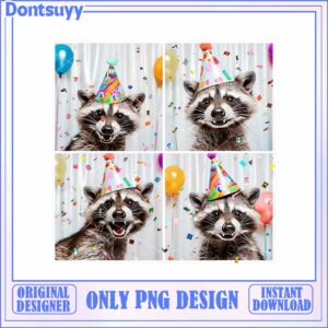 Party Raccoon PNG Bundle