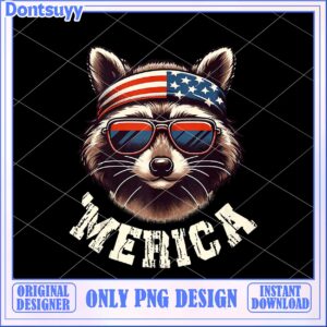 Patriotic Raccoon Merica PNG