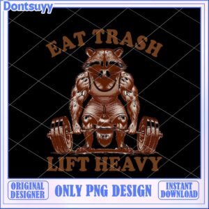 Muscle Raccoon Weightlifting PNG