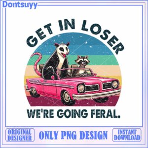 Opossum Raccoon Car PNG Design