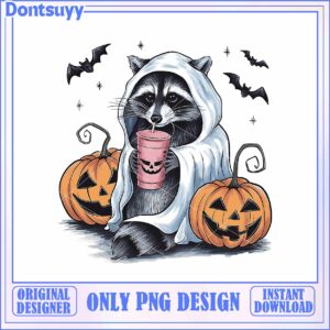 Ghost Raccoon Halloween PNG